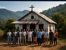 Church gathering in a rural community